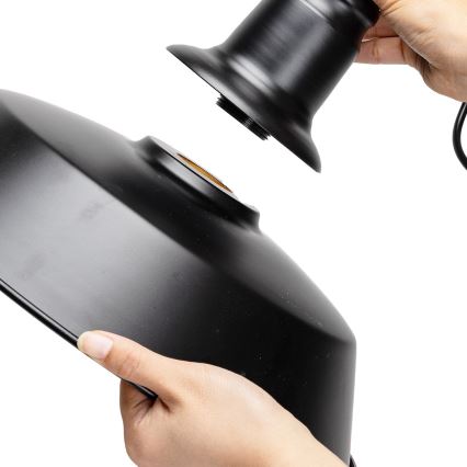 Aigostar - LED-pendel på ledning 1xE27/60W/230V Ø 36 cm sort