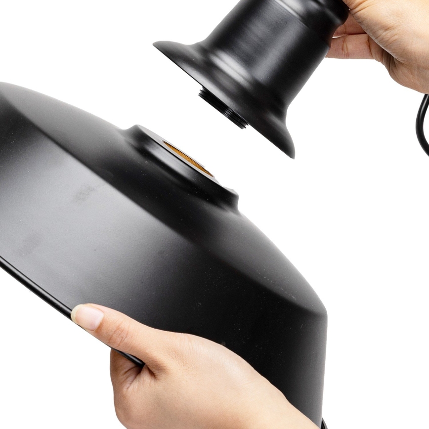 Aigostar - LED-pendel på ledning 1xE27/60W/230V Ø 36 cm sort