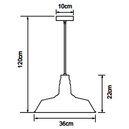 Aigostar - LED-pendel på ledning 1xE27/60W/230V Ø 36 cm sort