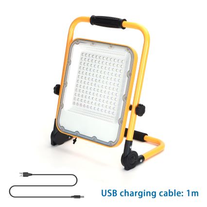 Aigostar - LED projektør dæmpbar og genopladelig LED/100W/5V 6500K IP65 1500mAh