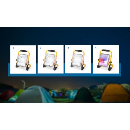 Aigostar - LED projektør dæmpbar og genopladelig LED/100W/5V 6500K IP65 1500mAh