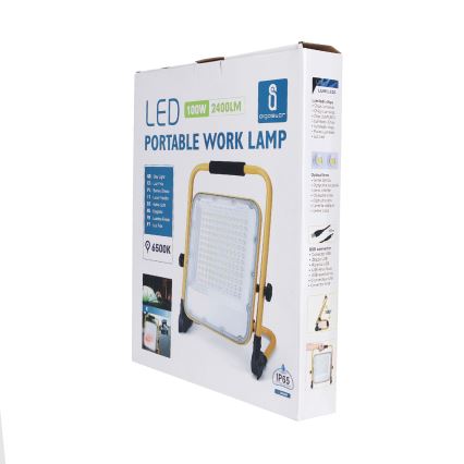 Aigostar - LED projektør dæmpbar og genopladelig  LED/100W/5V 6500K IP65