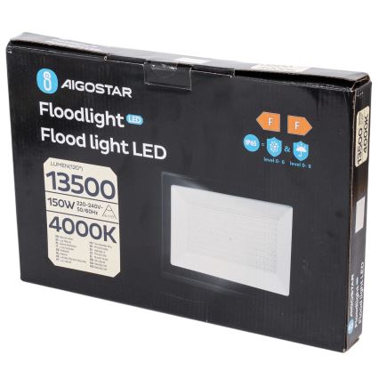 Aigostar - LED-projektør LED/150W/230V 4000K IP65 sort