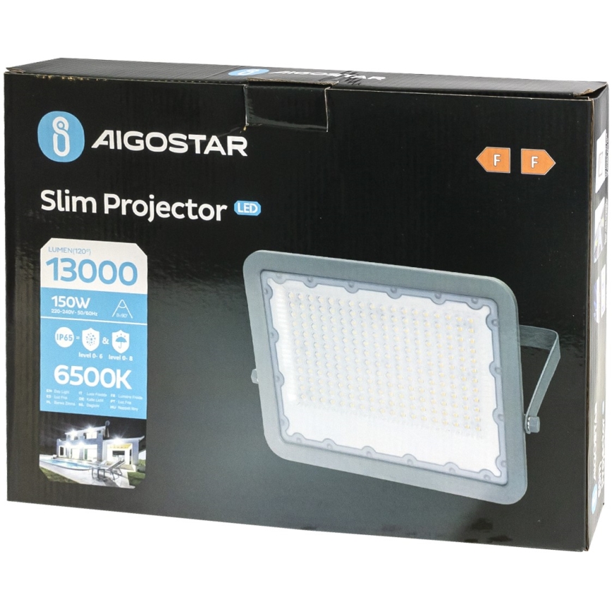 Aigostar - LED projektør LED/150W/230V grå 6500K IP65