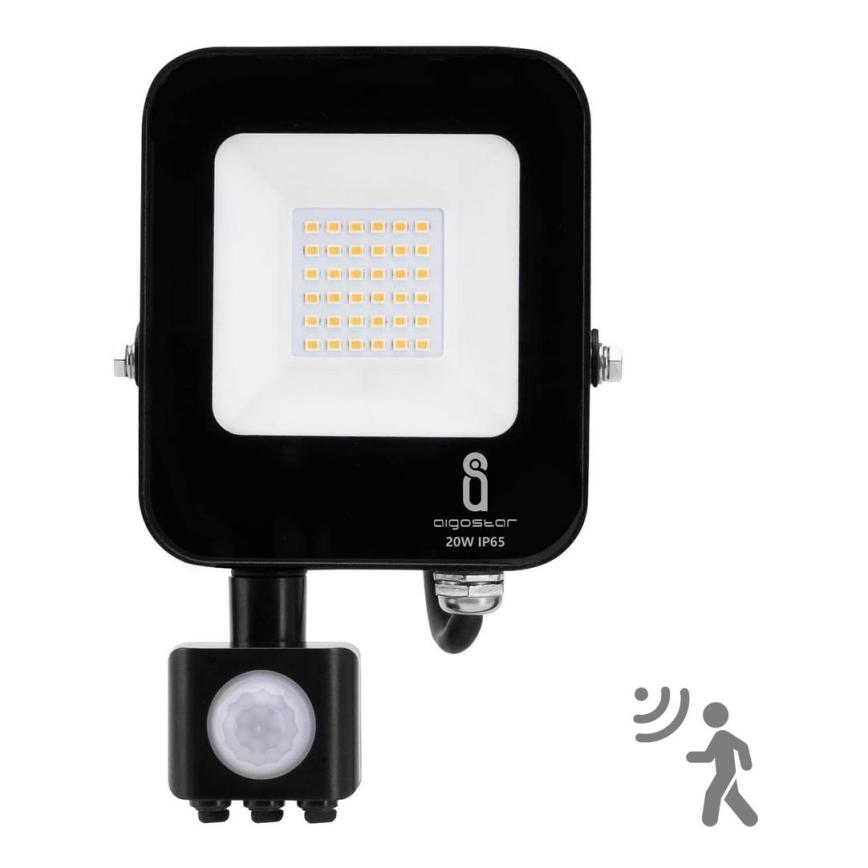 Aigostar - LED projektør med sensor LED/20W/230V 4000K IP65