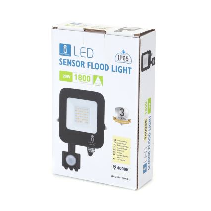 Aigostar - LED projektør med sensor LED/20W/230V 4000K IP65