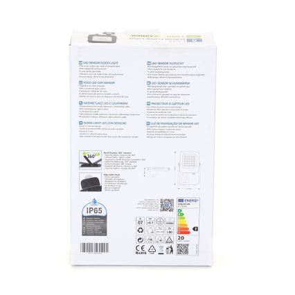 Aigostar - LED projektør med sensor LED/20W/230V 4000K IP65