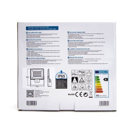 Aigostar - LED projektør med sensor LED/50W/230V 4000K IP65 hvid