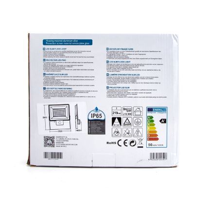 Aigostar - LED projektør med sensor LED/50W/230V 6400K IP65 hvid