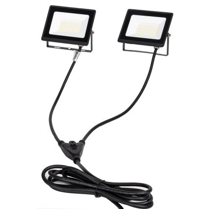 Aigostar - LED-projektør med stativ 2xLED/30W/230V 6500K IP65 orange/sort