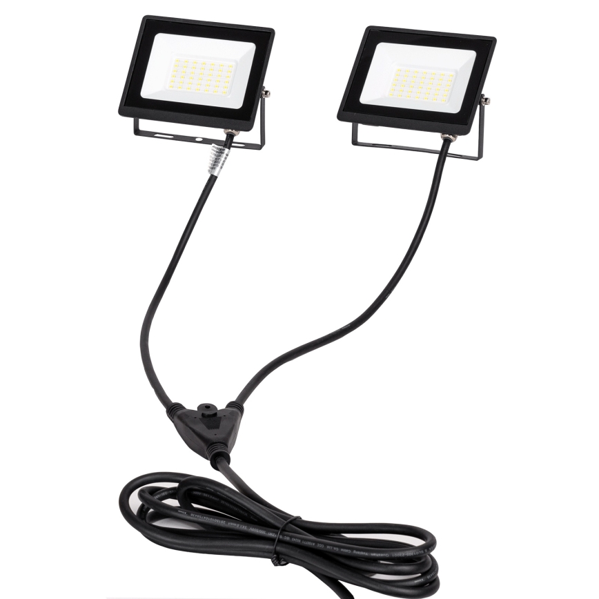 Aigostar - LED-projektør med stativ 2xLED/30W/230V 6500K IP65 orange/sort