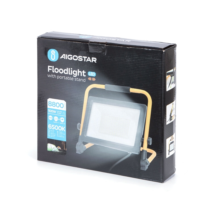 Aigostar - LED Projektør med stativ LED/100W/230V 6500K IP65