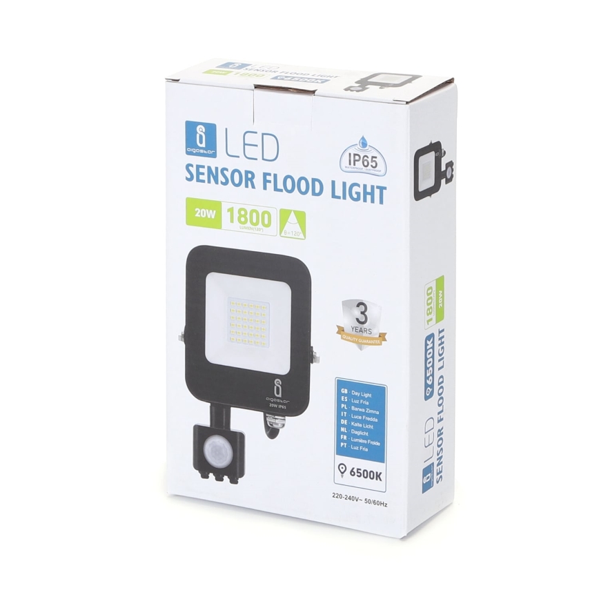 Aigostar - LED projektør med sensor LED/20W/230V 6500K IP65