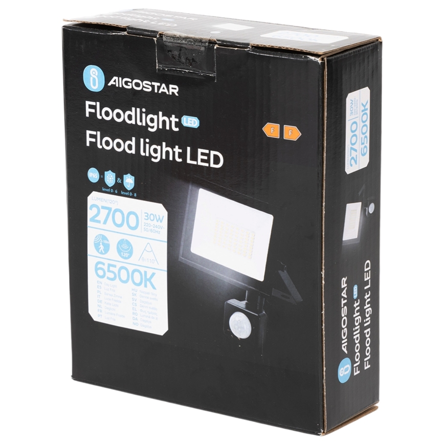 Aigostar - LED-reflektor med sensor LED/30W/230V 6500K IP65
