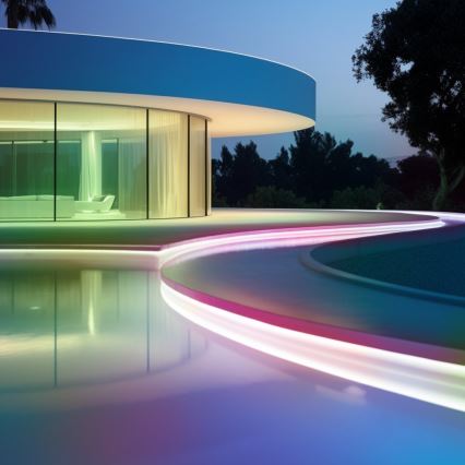 Aigostar - RGB LED, dæmpbart solcelledrevet LED-bånd LED/1,6W/3,2V 3+2m IP65 1800 mAh + fjernbetjening