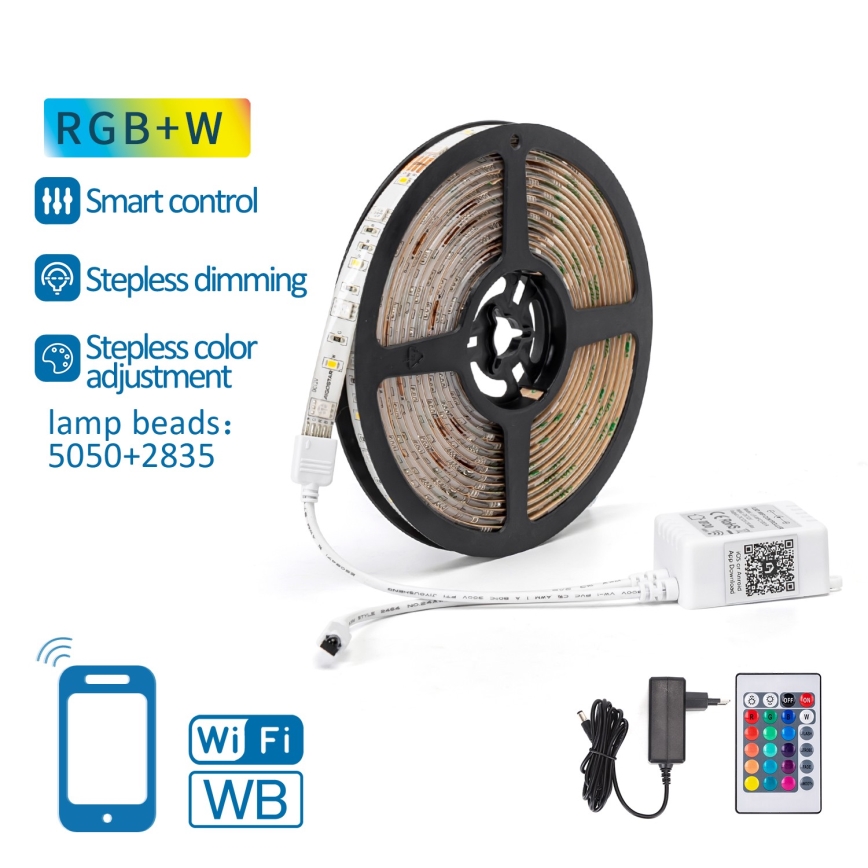 Aigostar - LED RGB dæmpbar LED-strimmel 6,5m LED/16,5W/12/230V 3000K Wi-Fi