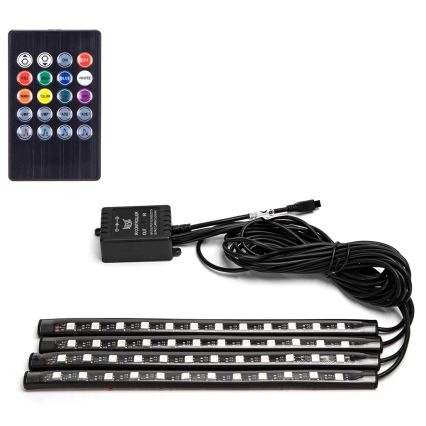 Aigostar - RGB LED-dæmpbare strimler til bil LED/4,5W/5V + fjernbetjening
