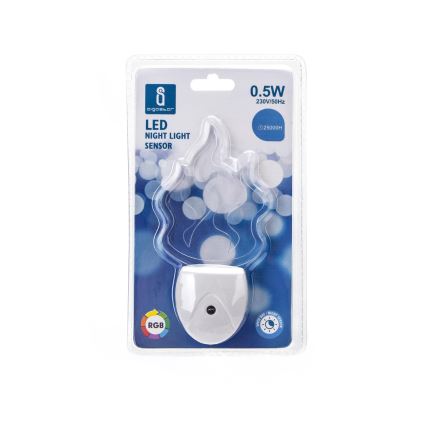 Aigostar - LED RGB natlampe med sensor LED/0,5W/230V flamme