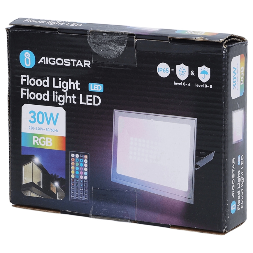 Aigostar - LED RGB-reflektor LED/30W/230V IP65 + fjernbetjening