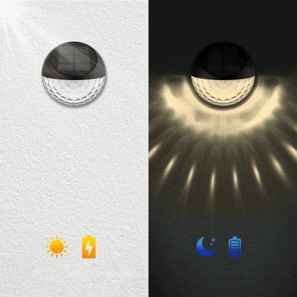 Aigostar - LED RGB Solcelle Væglampe LED/2W/1,2V 300 mAh sort IP44