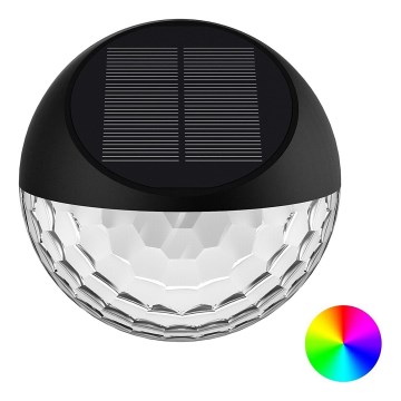 Aigostar - LED RGB Soldrevet væglampe LED/2W/1,2V sort IP44