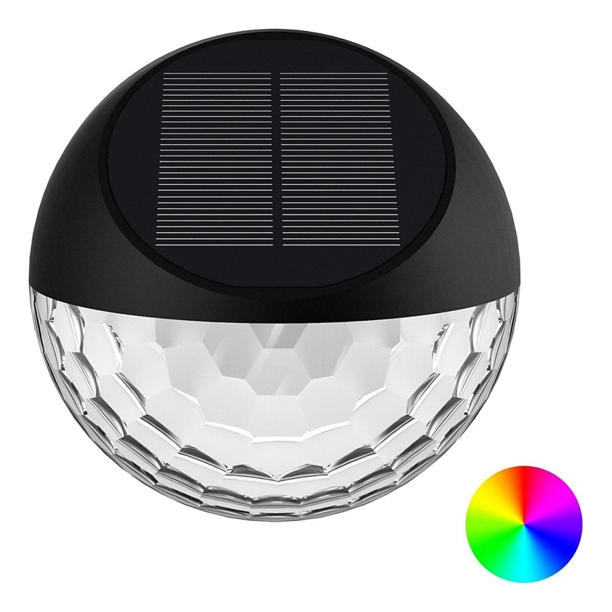 Aigostar - LED RGB Soldrevet væglampe LED/2W/1,2V sort IP44