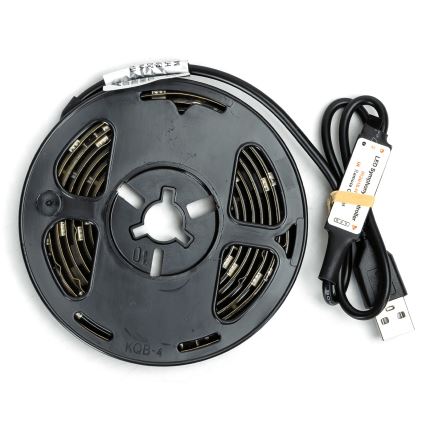 Aigostar - LED RGBIC dæmpbar lyslist 2 m LED/4,9 W/5 V + fjernbetjening