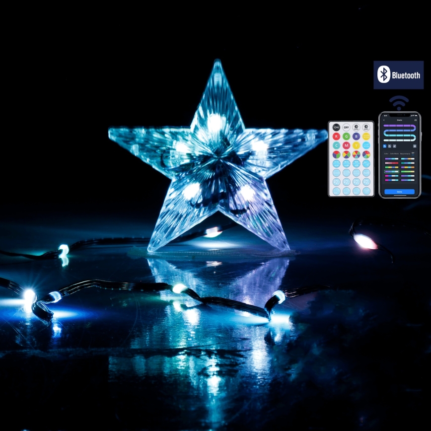 Aigostar - LED RGBICW Smart udendørs julelyskæde MESH 100xLED 10m IP44 + fjernbetjening