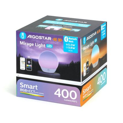 Aigostar - LED RGBW dæmpbar bordlampe LED/5,5W/5V Wi‑Fi + fjernbetjening