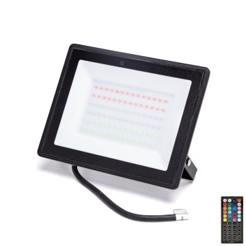 Aigostar - LED RGBW dæmpbar LED-projektør 50W/230V IP65 + fjernbetjening