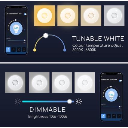 Aigostar - LED RGBW Dæmpbar loftlampe 18W/230V Ø 34 cm Wi-Fi