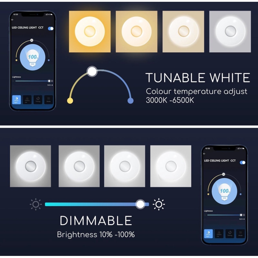 Aigostar - LED RGBW Dæmpbar loftlampe 18W/230V Ø 34 cm Wi-Fi