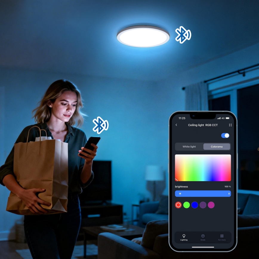 Aigostar - LED RGBW dæmpbar loftlampe MESH LED/36W/230V 3000-6500K sort + fjernbetjening