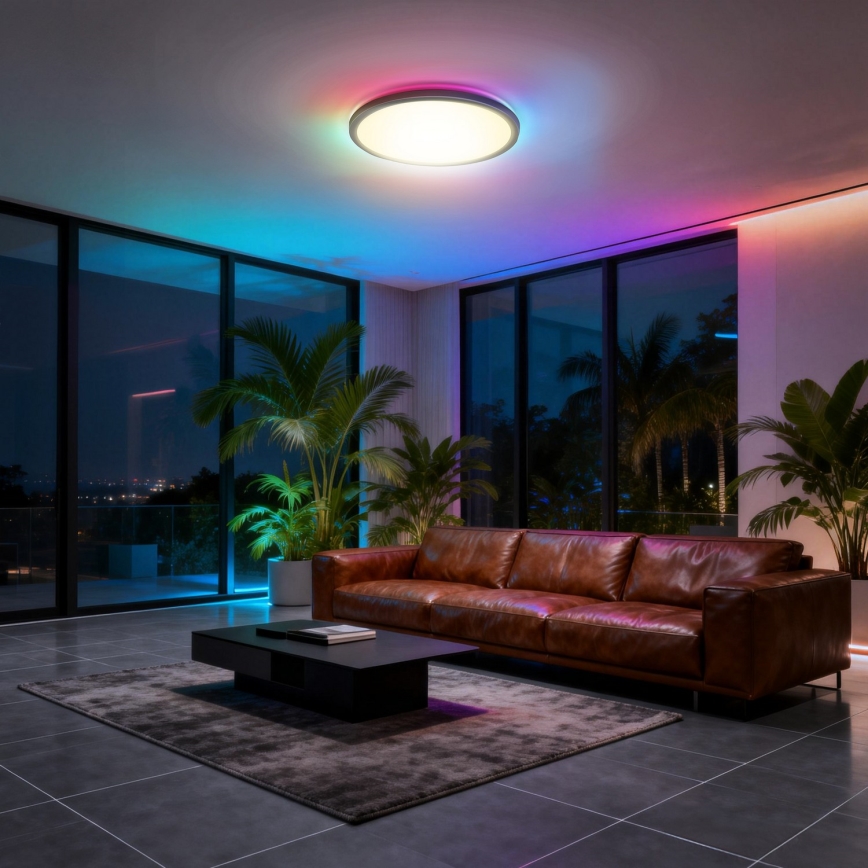 Aigostar - LED RGBW dæmpbar loftlampe MESH LED/36W/230V 3000-6500K sort + fjernbetjening