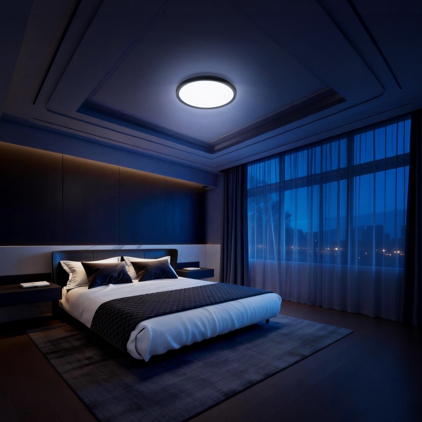 Aigostar - LED RGBW dæmpbar loftlampe MESH LED/36W/230V 3000-6500K sort + fjernbetjening