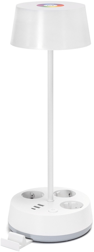 Aigostar - LED RGBW Dæmpbar skrivebordslampe med stikkontakter og USB LED/4,6W/230V 3000/4000/6500K hvid