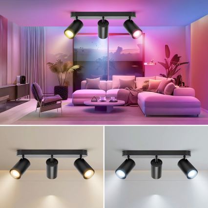 Aigostar - LED RGBW Dæmpbar spotlampe MESH 3xLED/4,9W/230V 2700-6500K hvid + fjernbetjening