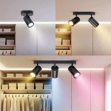 Aigostar - LED RGBW Dæmpbar spotlampe MESH 3xLED/4,9W/230V 2700-6500K hvid + fjernbetjening