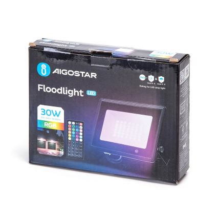 Aigostar - LED RGBW dæmpbar projektør LED/30W/230V IP65 + fjernbetjening