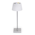 Aigostar - LED RGBW Udendørs Dæmpbar Genopladelig Bordlampe LED/4W/5V 3600mAh Hvid/Mat Krom IP54