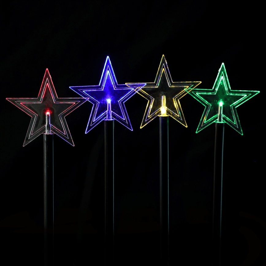 Aigostar - LED RGBY solcelledrevet lyskæde med stjerner 5xLED/1,2V/8 funktioner 1m IP65 800mAh