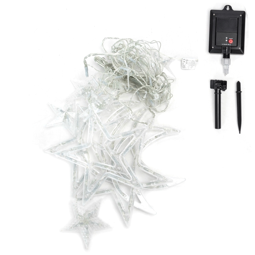 Aigostar - LED-solcelledrevet julelyskæde, 120 LED, 8 funktioner, 3 x 0,6 m, 500 mAh, IP65, multifarvet