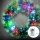 Aigostar - LED RGBY udendørs julekrans, 72 LED / 3×AA, Ø 50 cm, IP44