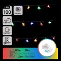 Aigostar - LED RGBY udendørs julelyskæde 100xLED/8 funktioner 3xAA 10m IP44 med stjerner