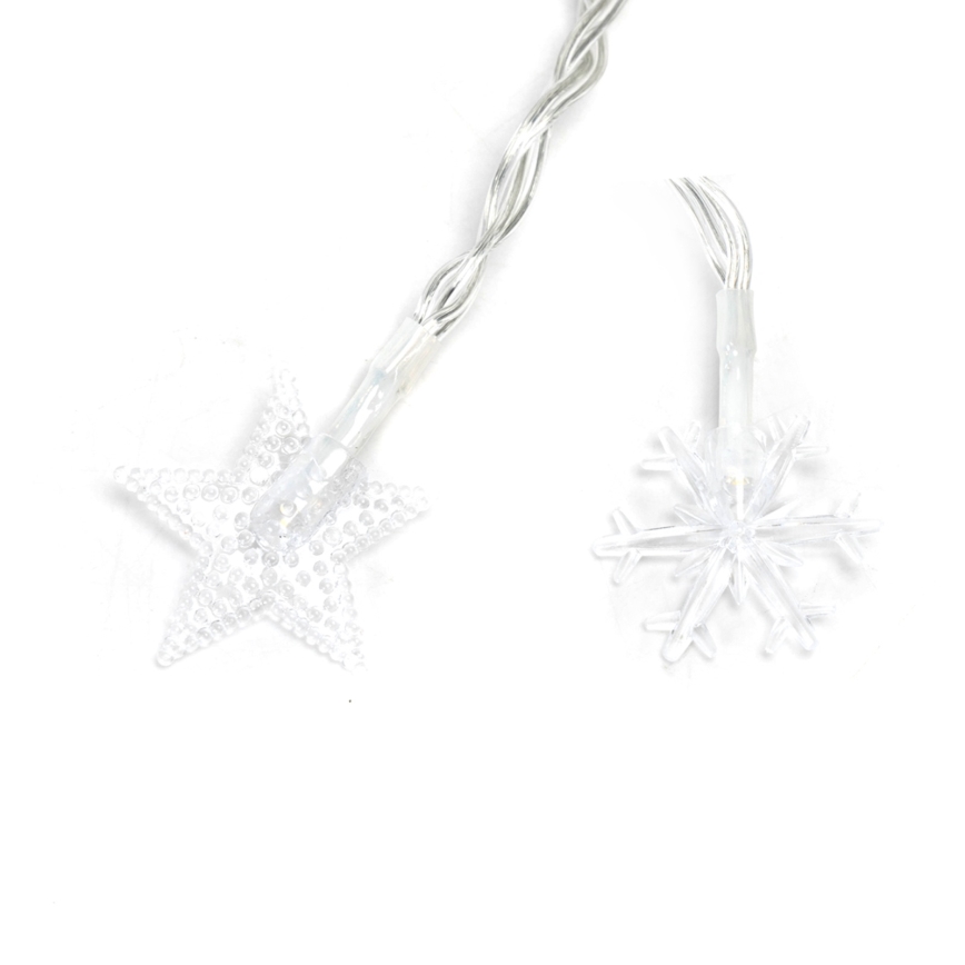 Aigostar - LED RGBY udendørs julelyskæde 100xLED/8 funktioner 3xAA 10m IP44 med stjerner