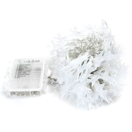 Aigostar - LED RGBY udendørs julelyskæde 100xLED/8 funktioner 3xAA 10m IP44 med stjerner