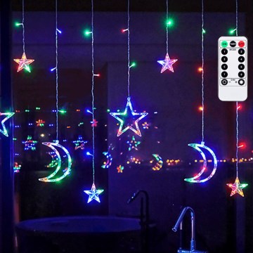 Aigostar - LED RGBY Udendørs julelyskæde 120xLED/8 funktioner 3x0,6m IP44 multifarvet + fjernbetjening