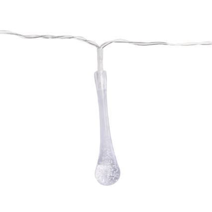 Aigostar - LED udendørs julelyskæde 25xLED/8 funktioner 3xAA 2,5m IP44 multifarvede dråber