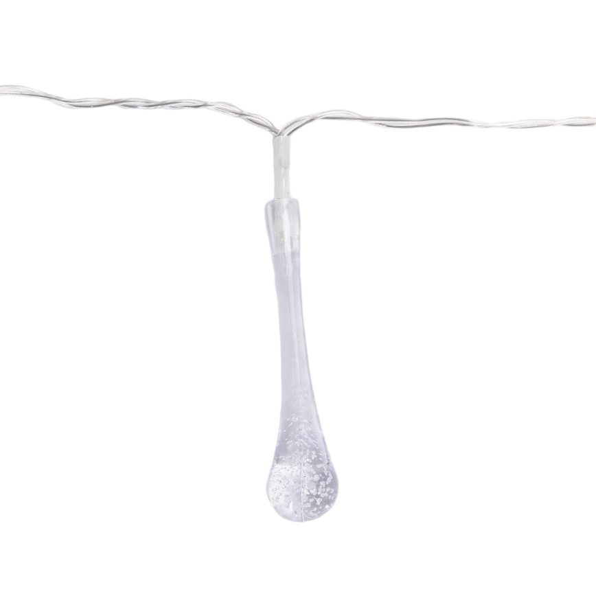 Aigostar - LED udendørs lyskæde 25xLED/8 funktioner 3xAA 2,5m IP44 multifarvede dråber