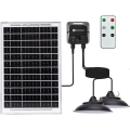 Aigostar - LED solarlampe med sensor 2xLED/35W/12V 6000 mAh 6500K IP65 Ø 15 cm + fjernbetjening